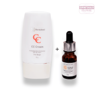 Набір 2: «Очі без набряків»: Dermaheal Eyebag Serum Dermaheal CC Cream (тон на вибір) 