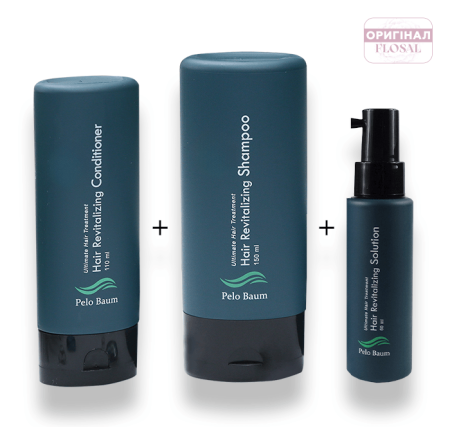 Набір 4: «Повний догляд Pelo Baum»: Pelo Baum Hair Revitalizing Shampoo  Pelo Baum Hair Revitalizing Conditioner Pelo Baum Hair Revitalizing Solu